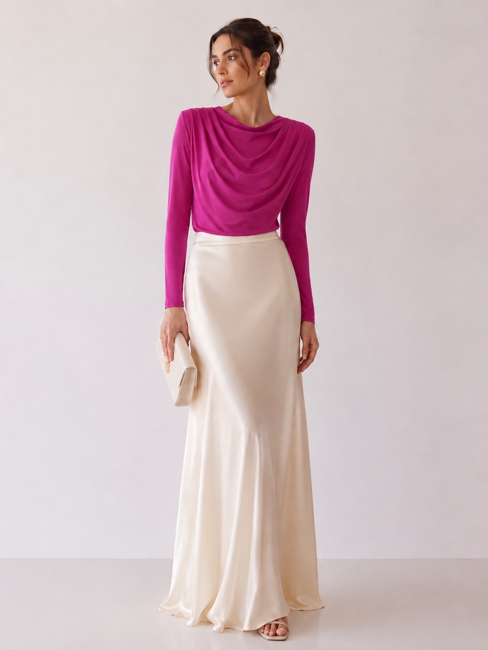 ZARA PINK DRAPED SHOULDER PAD TOP SIZE M